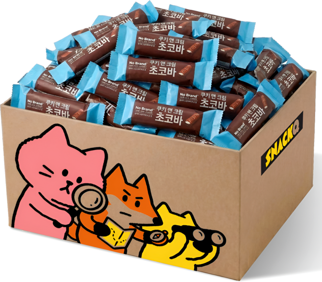스낵큐 노브랜드 과자, 12개, 쿠키앤크림 초코바
