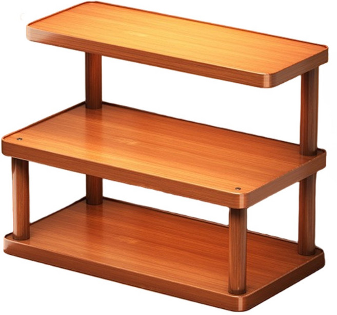 원목 정리 선반 내추럴 감성 티테이블 다용도 진열장, C, 3단