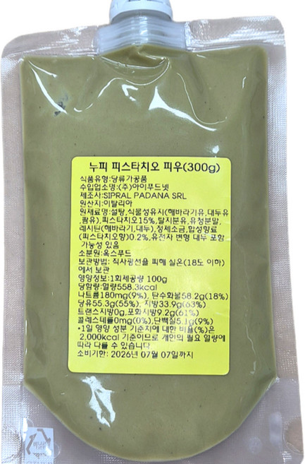 누피 피스타치오 스프레드 300g 두쫀쿠 두바이쫀득쿠키, 1개