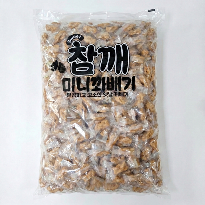 고소하고 달콤한 참깨 미니꽈배기 한입크기 약 400개입 개별포장 주전부리간식 옛날꽈배기과자 대용량벌크 대용량과자, 1개, 2.5kg
