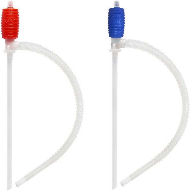 덕신 DP-14 국내생산 자바라 호스 펌프 소형 등유 기름 소분 수족관 어항 청소 물갈이, 적색+청색