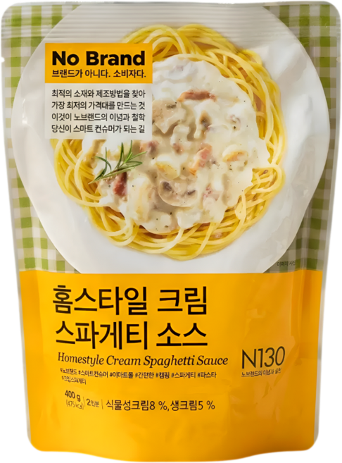 노브랜드 홈스타일 크림스파게티소스, 400g, 5개