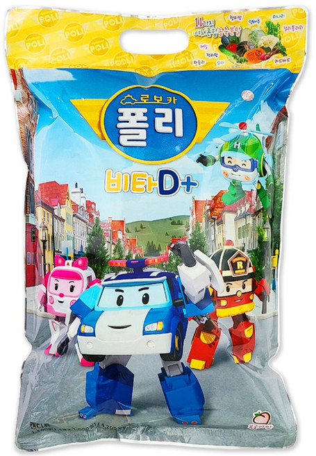 로보카폴리 키즈 비타민D플러스 캔디 아기 유아 어린이 사탕, 1000정, 3개