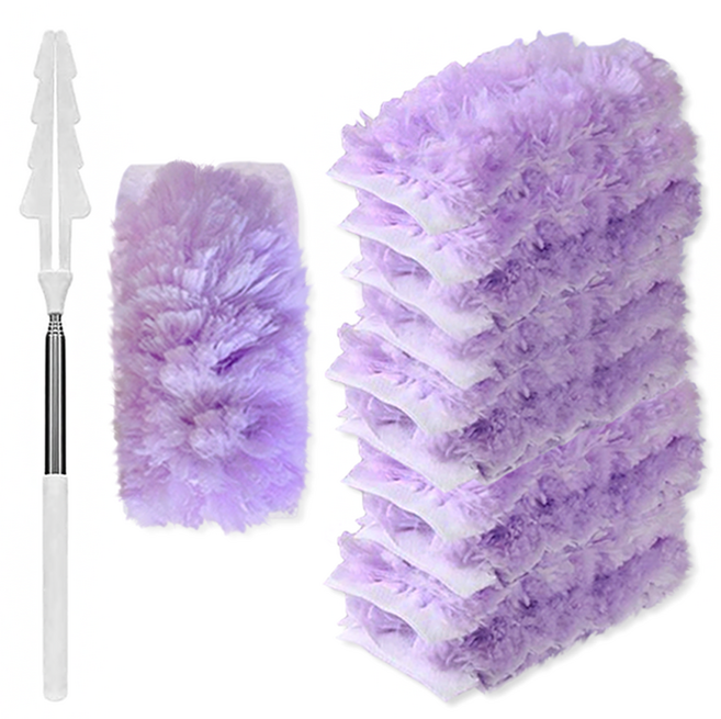 로아앤 길이조절 정전기 먼지털이, 1세트, 퍼플