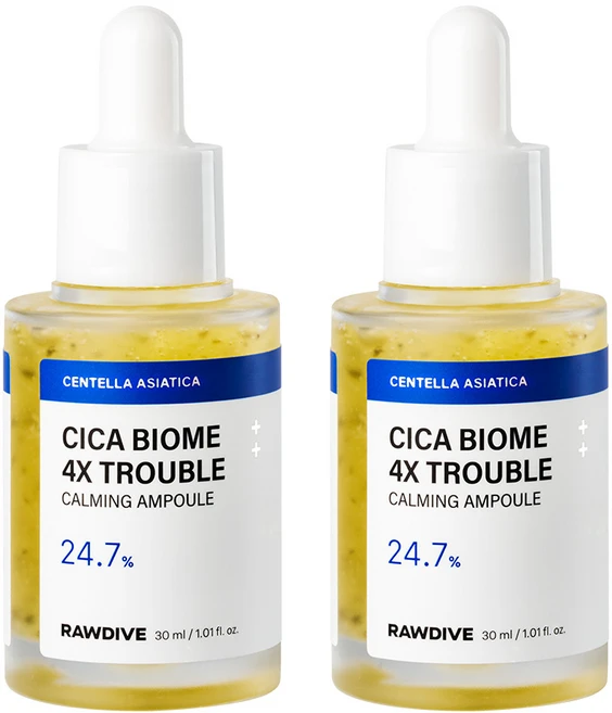 [균 앰플] 로다이브 시카바이옴 4X 트러블 카밍 앰플 30ml 2개 묶음, 30g - 쿠팡