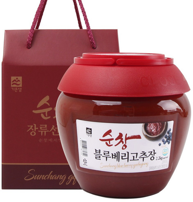 [종합코리아]순창 블루베리고추장 선물박스, 2.2kg, 1개