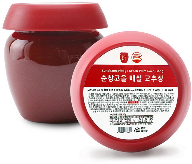 [종합코리아]순창고을 청매실고추장 오랜 전통, 500g, 2개