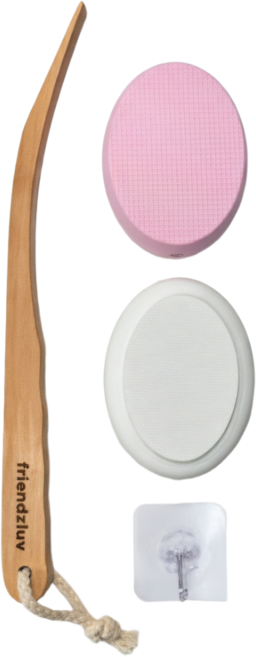 프랜즈럽 등어리로션바르기 혼자등로션바르기도구, 1개, 화이트+파우더핑크