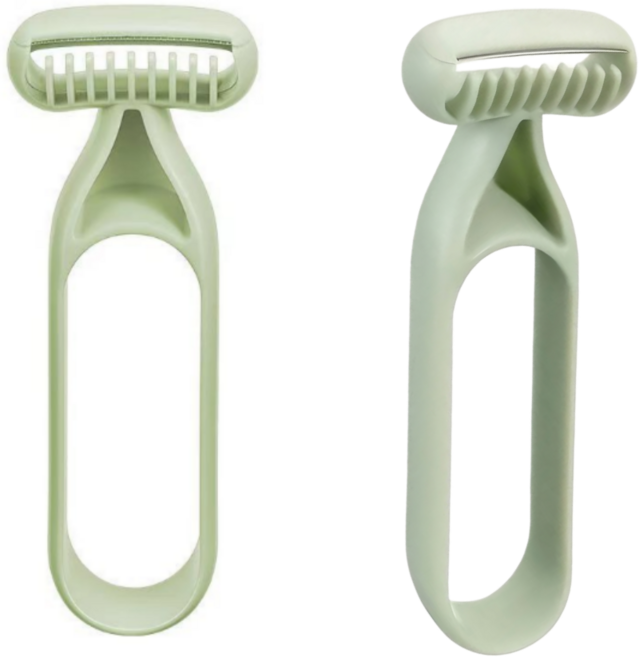 메모샵 안전한 곡선 전신 트리머 바디트리머 제모기 면도기 그린, 2개, 1개입