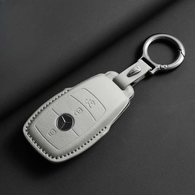 와치미 가죽 벤츠 호환 자동차 키홀더 키케이스, B타입, 화이트