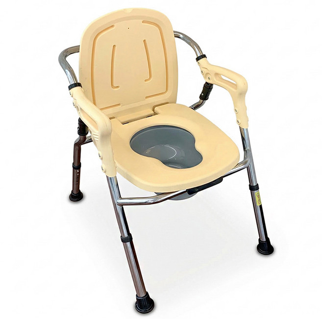 안심든든 노인 어르신 환자 접이식 간이 이동변기 좌변기 요강, 연노랑, 1개