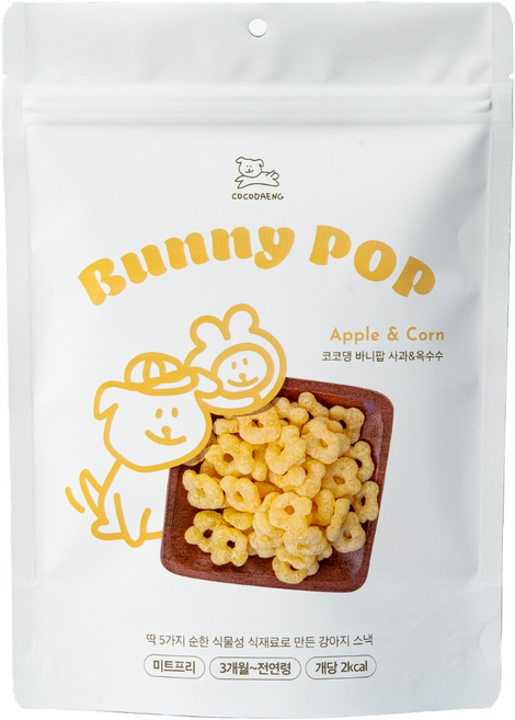 날씬한 강아지 간식 바니팝 딸기맛, 혼합맛(사과/옥수수), 50g, 5개