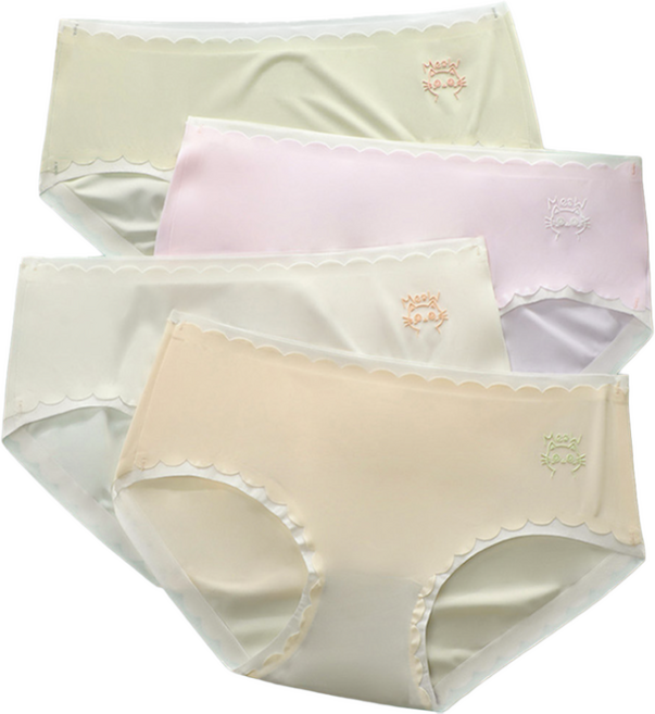 르브니 주니어 데일리 팬티 4종세트 사계절 착용 초등학생 성장기 여학생 심리스 가볍고 편한 속옷 CW미오팬티4종