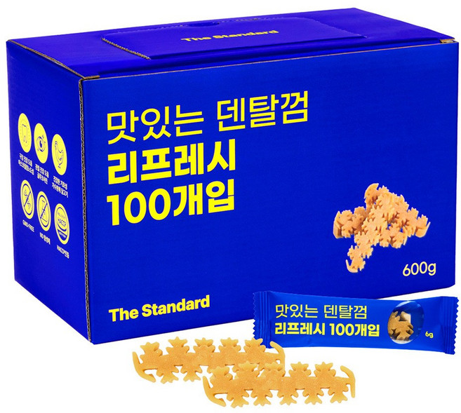 더스탠다드 맛있는 덴탈껌 구강&관절 리프레시 100p 가수분해 저알러지 양치껌, 1개, 600g, 구강&관절(리프레시)