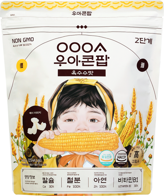 우아 콘팝, 1개, 40g, 옥수수맛
