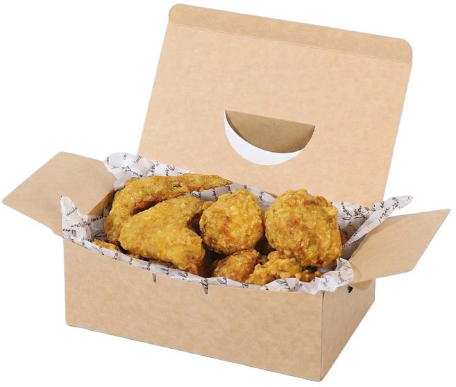 (PR)크라프트 치킨박스 접이식 (대) 200개입, 1개