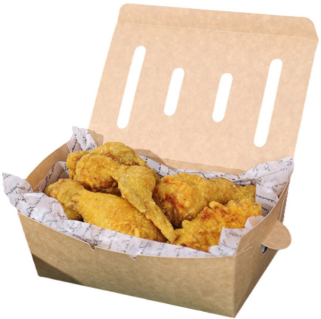 패키지리퍼블릭 크라프트 타공형 치킨박스 (소) 200개입, 200개