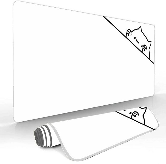 고양이 마우스패드 두께 400X90X3MM 1개, 흰색