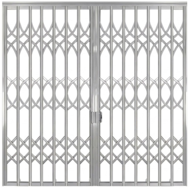 세이프스틸 자바라 철문 대문 맞춤제작 가드 펜스 출입문, 블랙, 2개