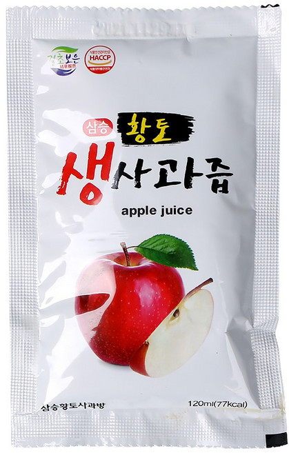 삼승황토사과방 100% 생사과즙 120mlx50봉, 50개, 120ml