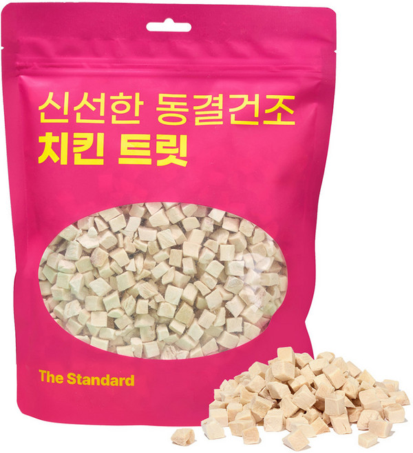 더스탠다드 신선한 반려동물 동결건조 간식 큐브 트릿, 1개, 220g, 치킨