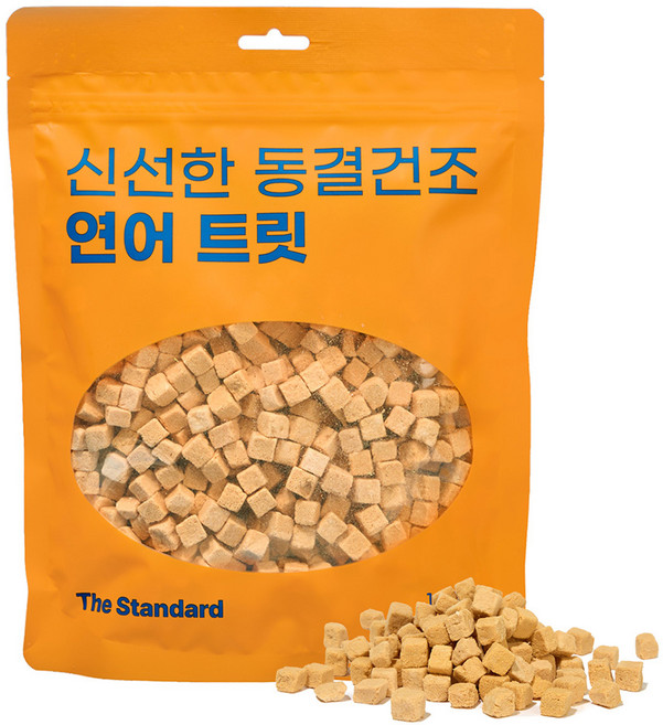 더스탠다드 신선한 반려동물 동결건조 간식 큐브 트릿, 1개, 180g, 소프트연어