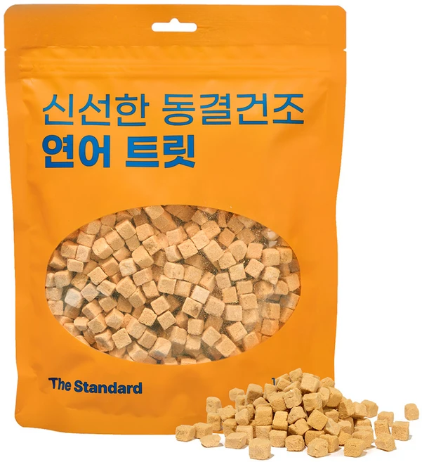 더스탠다드 신선한 반려동물 동결건조 간식 큐브 트릿, 1개, 180g, 소프트연어 - 쿠팡