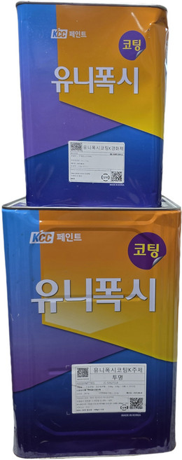KCC 유니폭시(하도 상도 코팅), 코팅 상도( 백색), 4kg, 1개