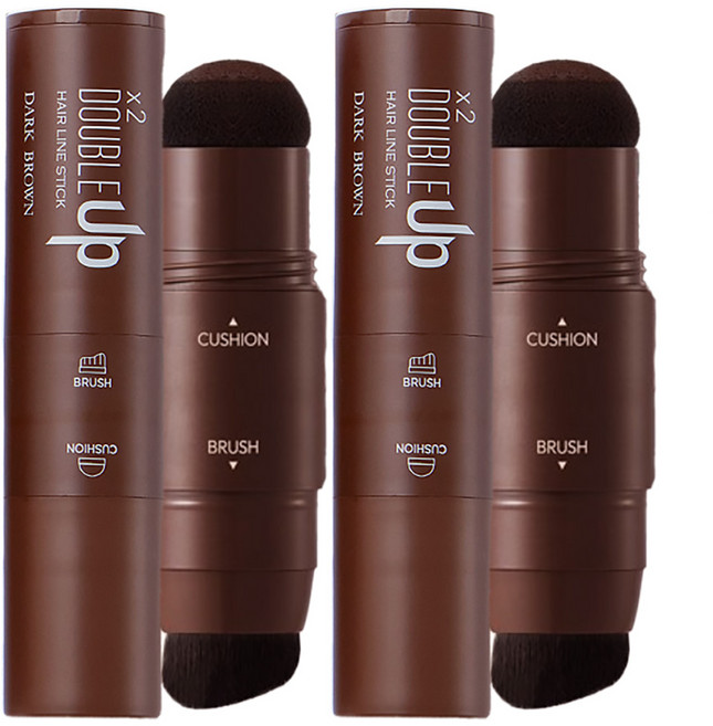 더블업 헤어라인 커버스틱, 2개, 다크브라운