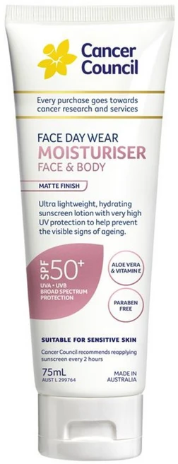 캔서카운슬 페이스데이웨어 모이스쳐라이져 SPF 50+ 75ml 호주 선크림, 1개 - 쿠팡
