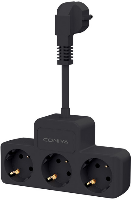 코니야 T탭 3구 확장형 멀티탭 티탭, 10cm, 블랙, 4개