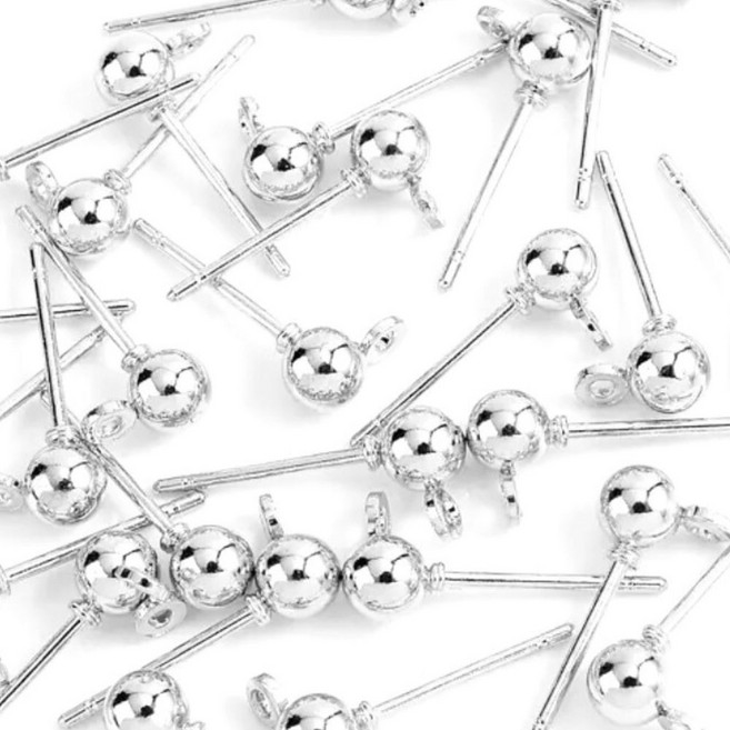 귀걸이 재료 - 귀걸이침 T핀 고리형 뒷마개 후크 (신주/순은 925)