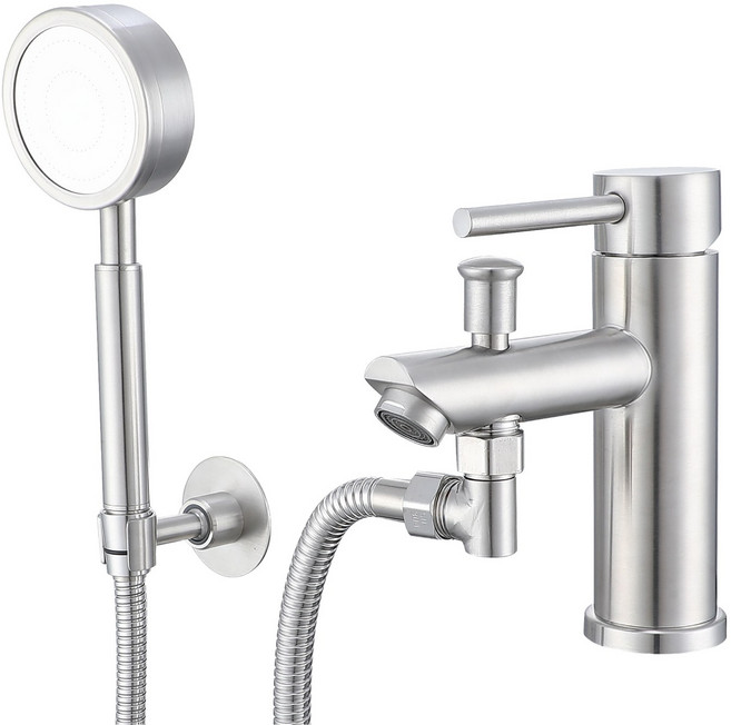 준앤코 HF01 스테인리스 세면샤워수전 샤워겸용 세면대 수도꼭지 원홀, 1개