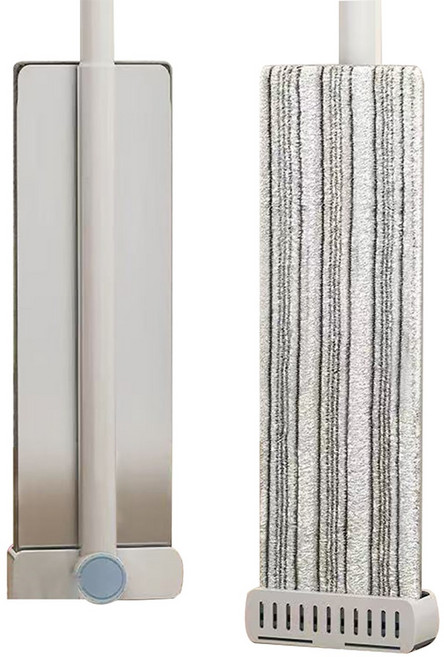 45cm 대형 평판 밀대 스테인리스 물걸레 바닥청소 밀대 극세사 걸레, 하얀색, 1개