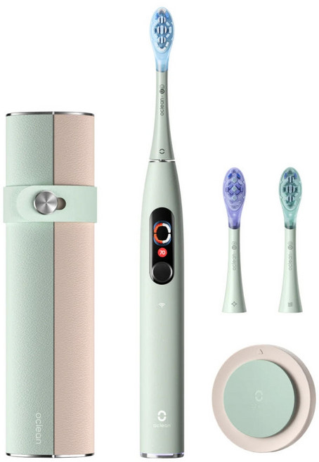 [공식수입] 오클린 Oclean 고급 음파 전동칫솔 X Ultra S 전용APP연동 AI 음성 양치 가이드, 1세트, 그린