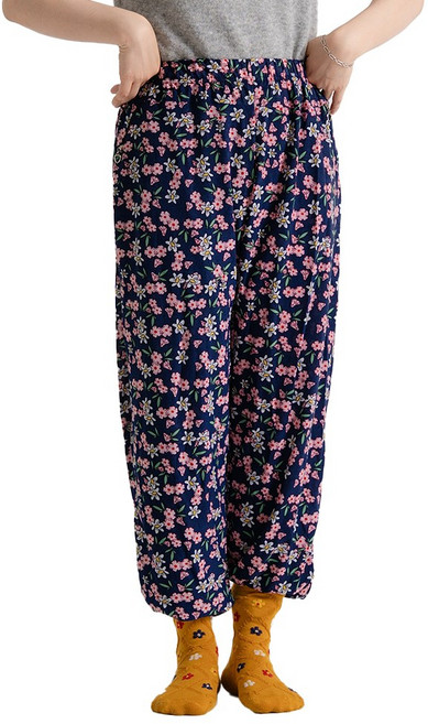 맘스24 빅사이즈 남녀공용 할머니 꽃무늬 몸빼바지 촌캉스 바지