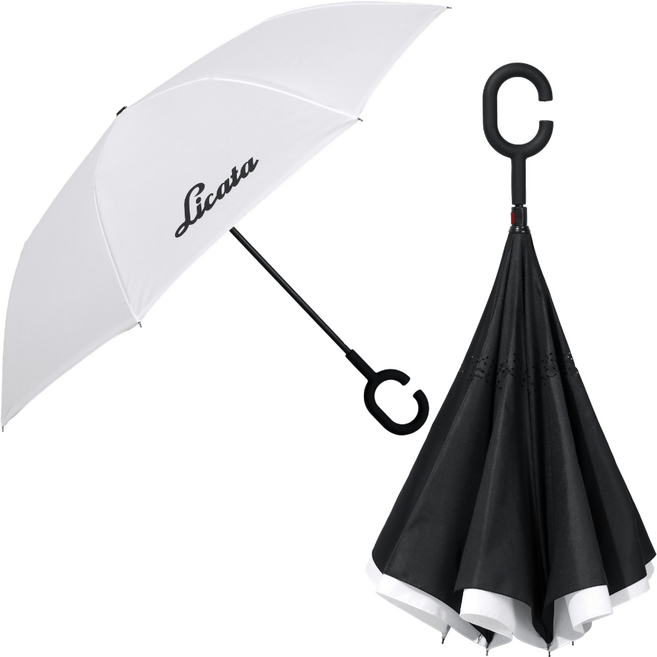 리카타 거꾸로 대형 자동 장우산 튼튼한 고급 경량 골프우산, 화이트, 1개