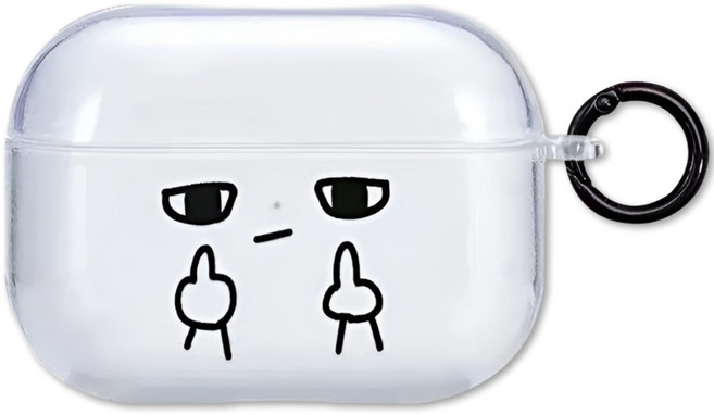 영스피플 투명 버르장머리 에어팟 케이스 1 2 4 프로3 귀여운 고리 심플 클리어 TPU 젤리 보호 커버, 에어팟프로3, 1개
