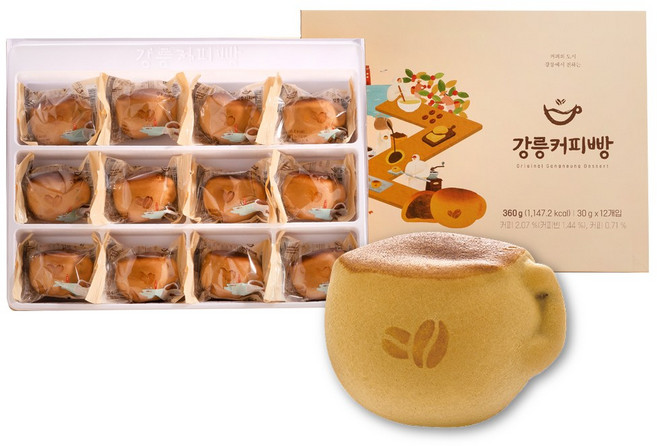 강릉 커피빵 (개별포장) 빵선물세트 디저트 간식, 1개, 360g