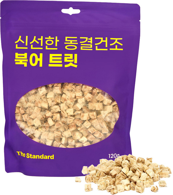 더스탠다드 신선한 반려동물 동결건조 간식 큐브 트릿, 1개, 120g, 북어