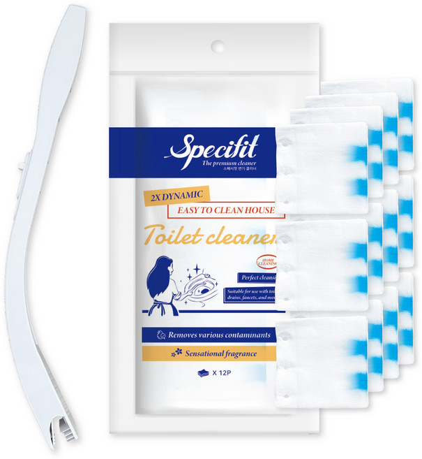 스페시핏 프리미엄 변기 배수구 크리너 스틱포함 세트, 12개, 5ml
