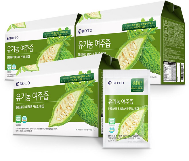 보뚜 유기농 여주즙, 2.4L, 3개