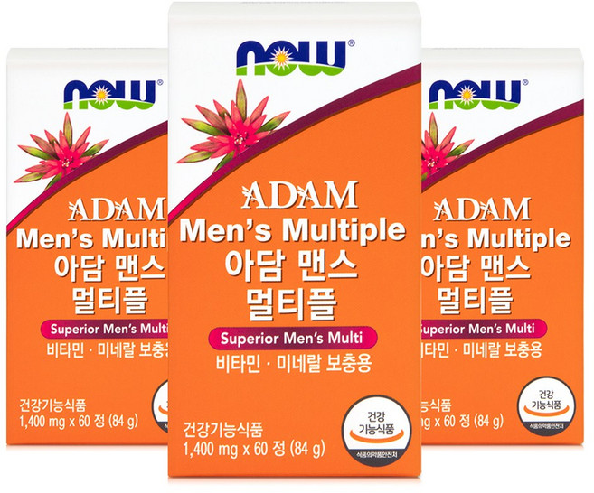 나우푸드 아담 맨스 멀티비타민 60정 3박스 6개월분, 3개