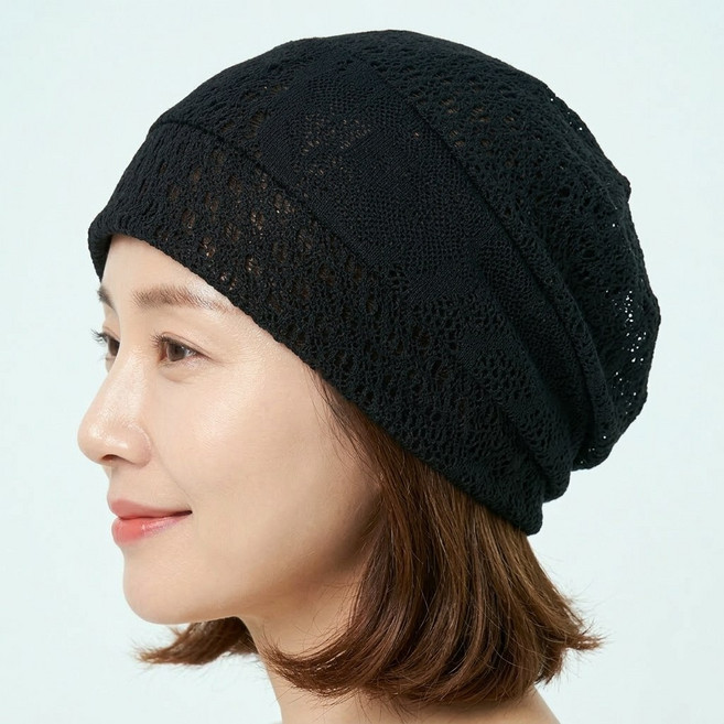 쉬즈인 efg두건 중년여성 여름두건 망사비니 엄마 할머니