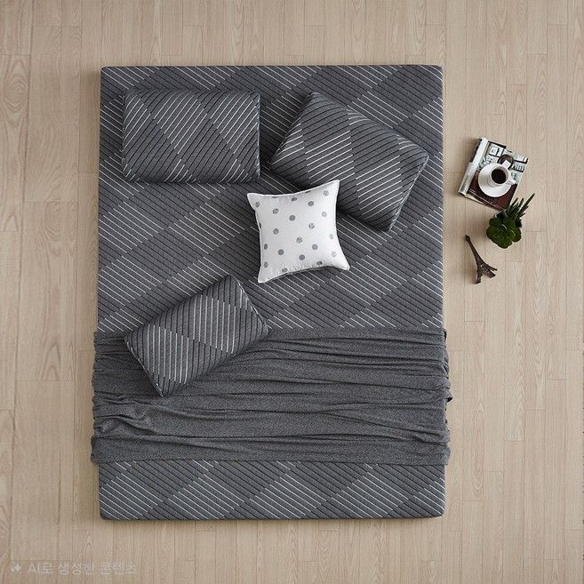 라폼 프리미엄 천연라텍스 토퍼 매트리스 (2.5cm/미디엄), 프리미엄 그레이, 2.5cm