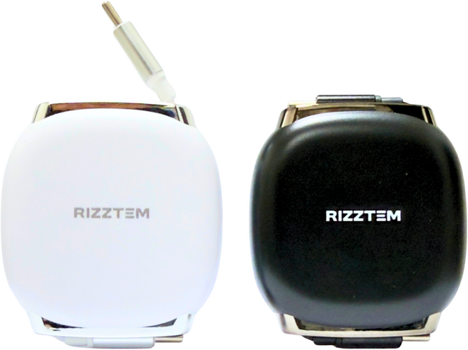 리즈템 1+1 240w C TO C타입 케이블 초고속충전 릴케이블 1M 화이트+블랙, 2개