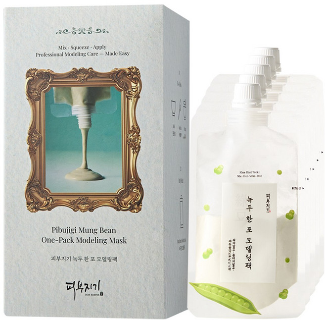 피부지기 도구없이 주물러 쓰는 초간편 녹두 모델링팩, 1개, 5개입