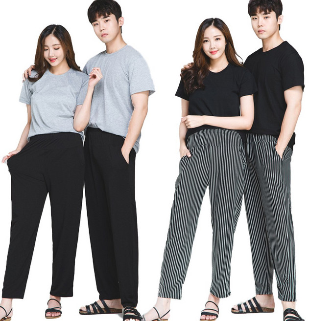 (1+1) 2장 묶음 이라인 블랙러쉬 아이스바지 9부 남여 공용 쿨링팬츠