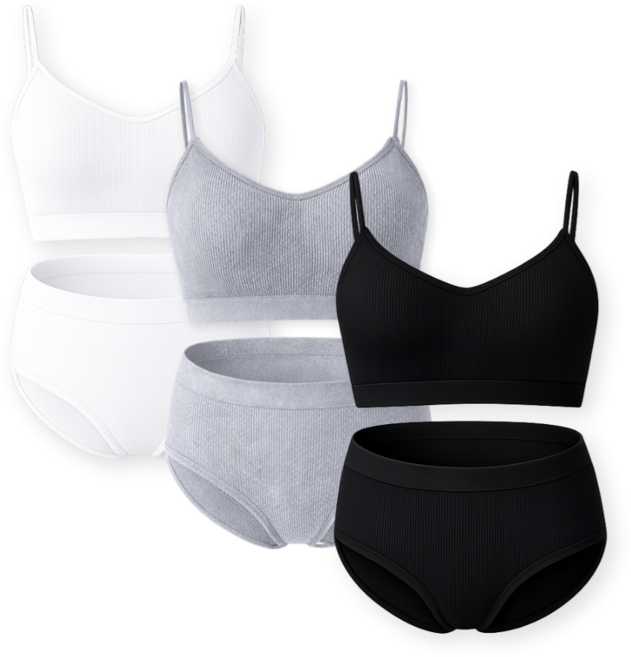 바디스윗 주니어 소프트 노와이어 브라 팬티 3종 세트