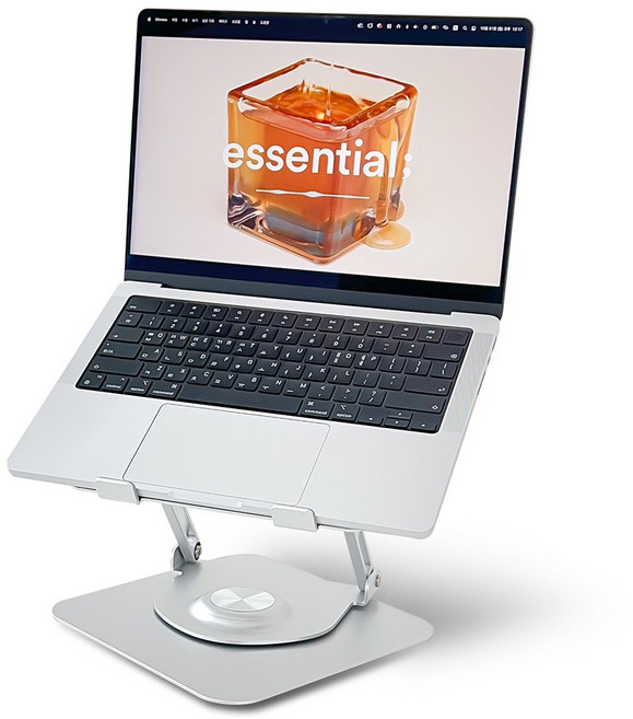 라라밤 프리미엄 360도 회전 높이 각도 조절 접이식 노트북 거치대, 노르딕 실버, 1개